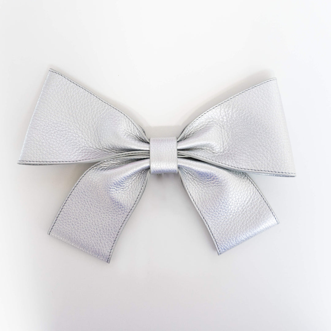 Deco Bow - Textured-Restyle Accessories-Sarah Haran Accessories-Silver-Soft Metallic Silver-Sarah Haran Accessories