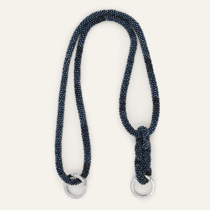 Navy Sparkle Sarah Haran Kings Knot Strap with Silver hardware front 1 | U50-S