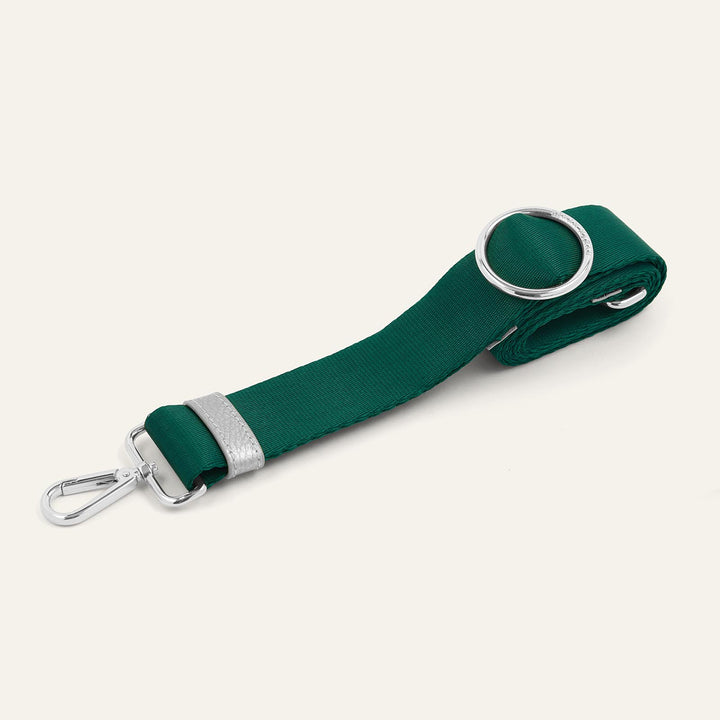 Pine Green River Strap with Silver hardware front 1 | G01-S