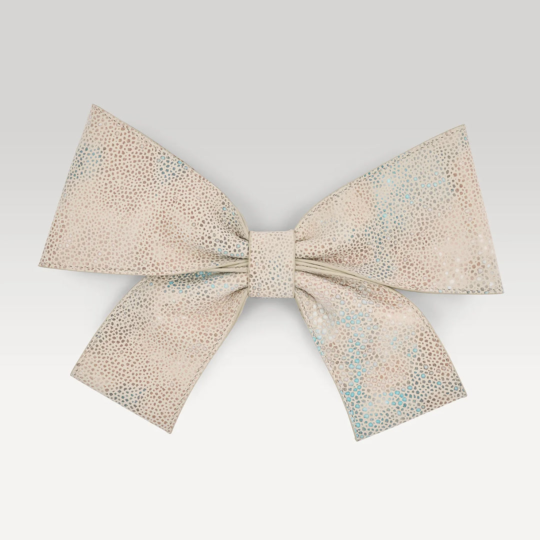 Deco Bow - Textured-Restyle Accessories-Sarah Haran Accessories-Silver-Natural Shagreen-Sarah Haran Accessories