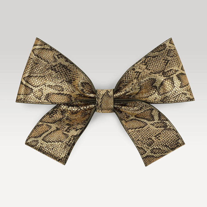 Deco Bow - Textured-Restyle Accessories-Sarah Haran Accessories-Gold-Python Glamour-Sarah Haran Accessories