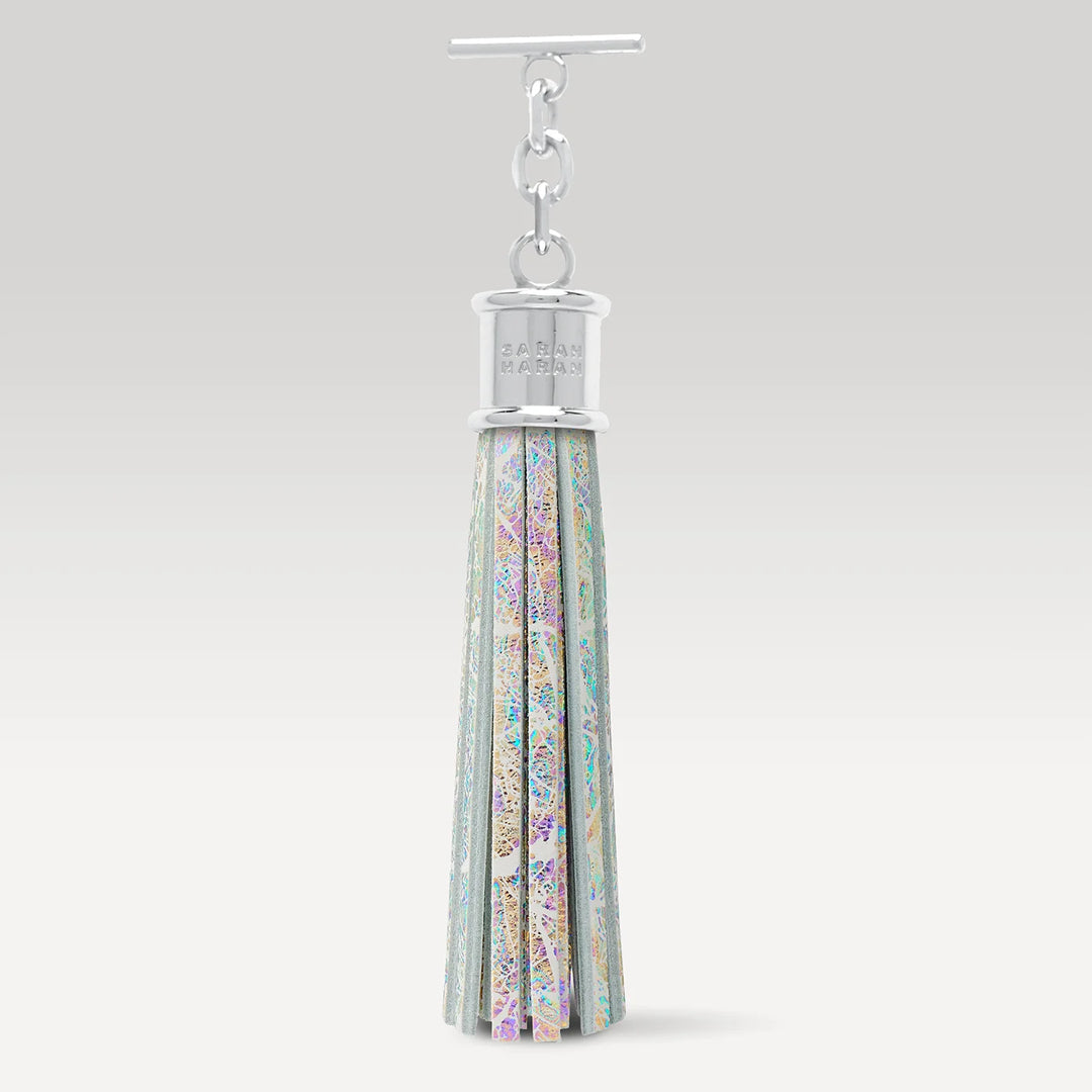 Capsule Tassel - Textured-Restyle Accessories-Sarah Haran Accessories-Silver-White Cosmic-Sarah Haran Accessories