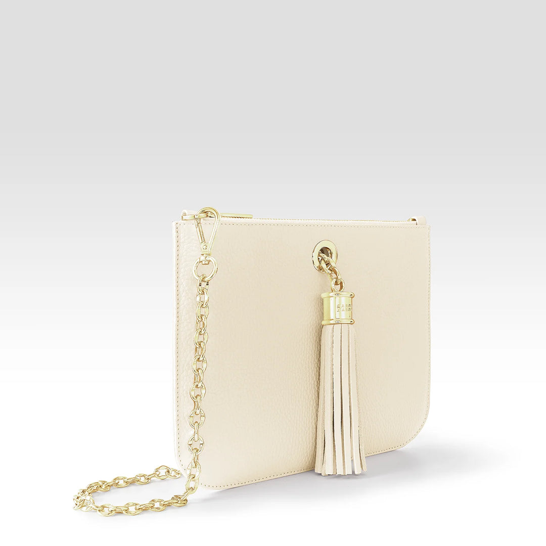 Ivy - Pop of Colour with Deco Popper-Handbag-Sarah Haran Accessories-Gold-Cream-Sarah Haran Accessories