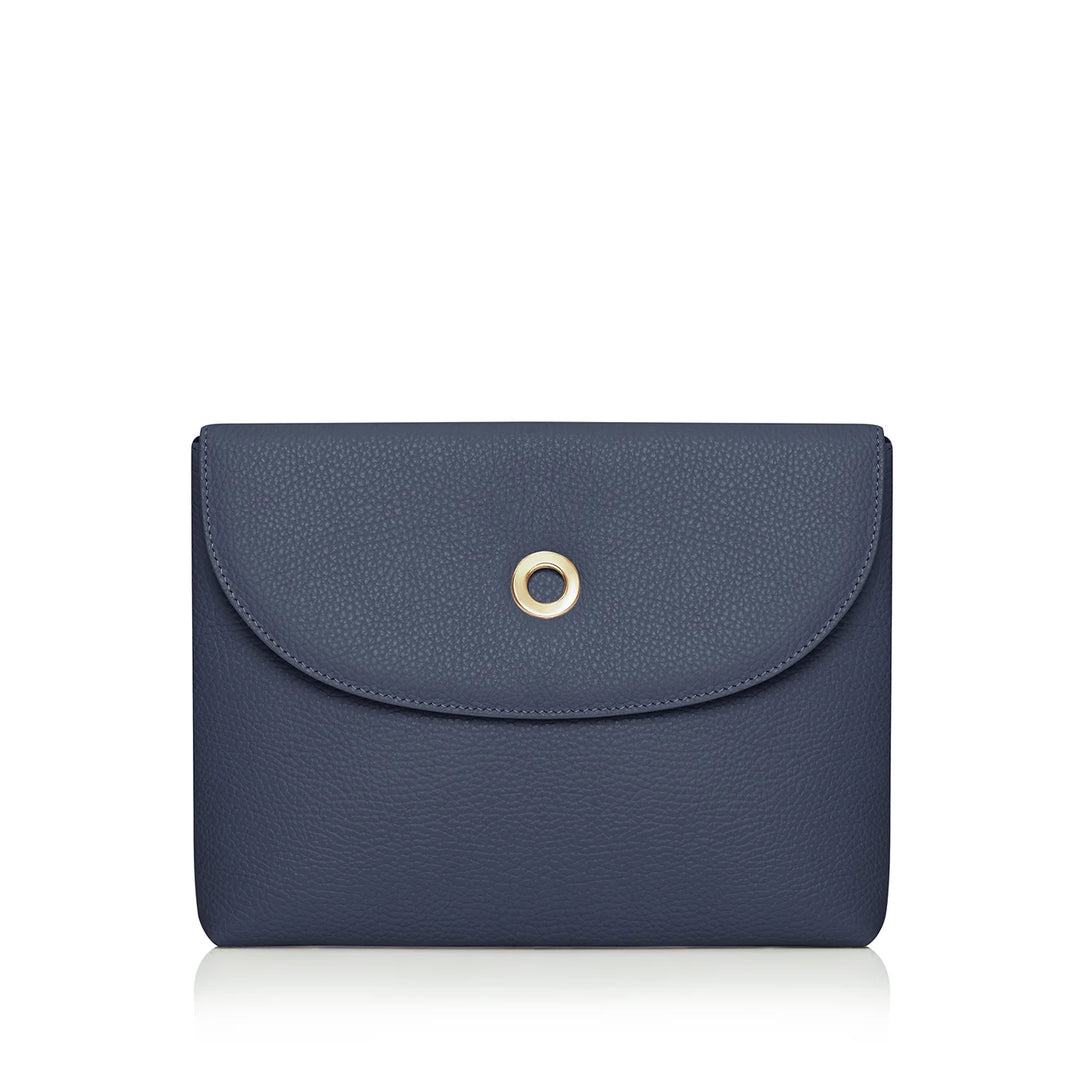 Navy Sarah Haran Jasmine Crossbody Sale with Gold hardware front | U01-G