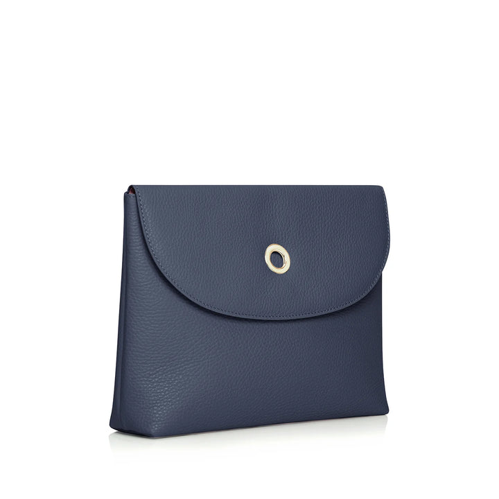 Navy Sarah Haran Jasmine Crossbody Sale with Gold hardware side 1 | U01-G