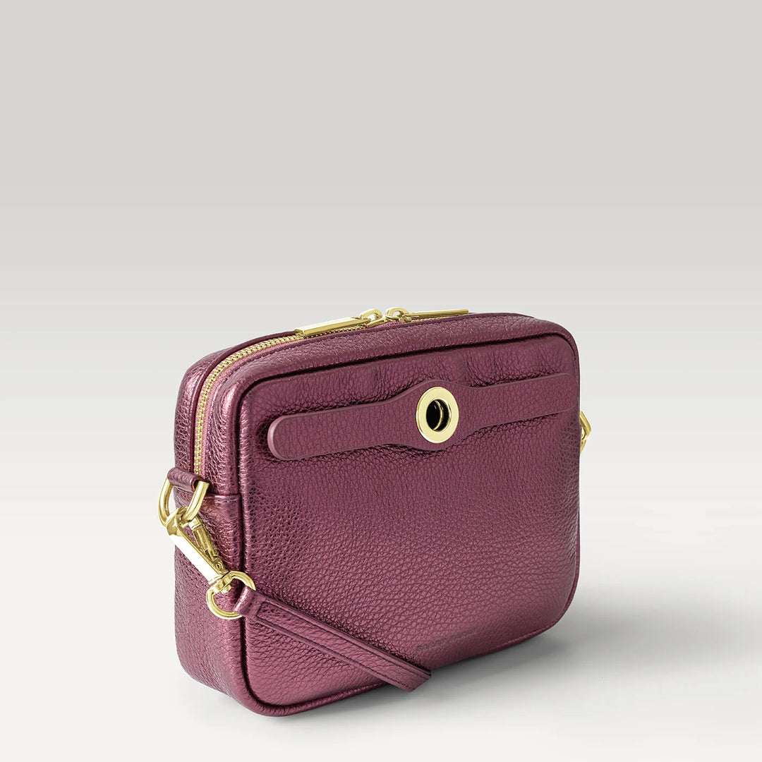 Millie Crossbody - Textured-Handbag-Sarah Haran Accessories-Gold-Metallic Purple-Sarah Haran Accessories