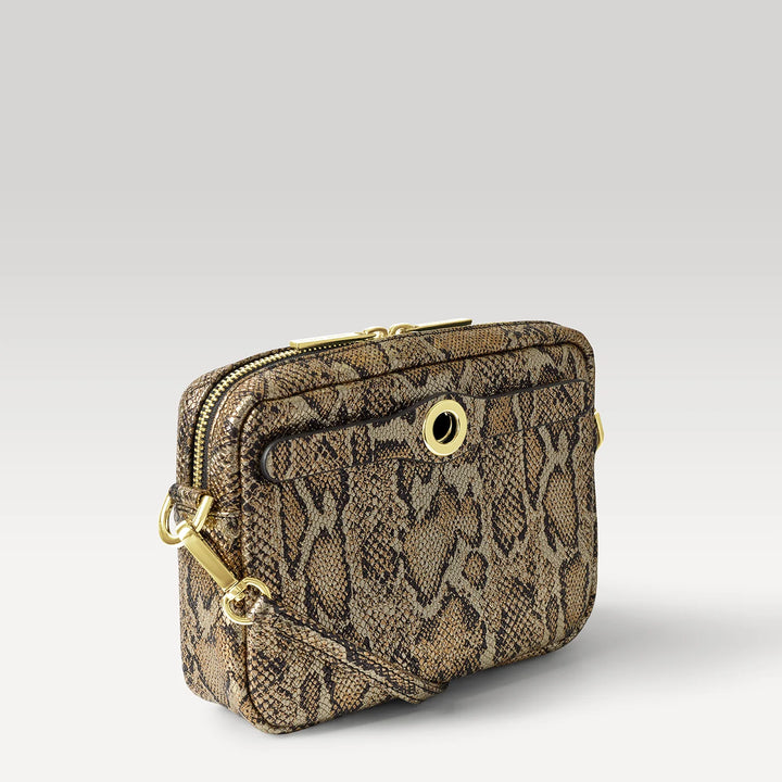 Millie Crossbody - Textured-Handbag-Sarah Haran Accessories-Gold-Python Glamour-Sarah Haran Accessories