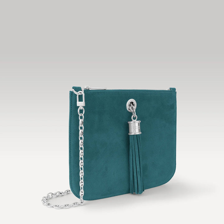 Ivy - Suede-Sarah Haran Accessories-Silver-Petrol-Sarah Haran Accessories